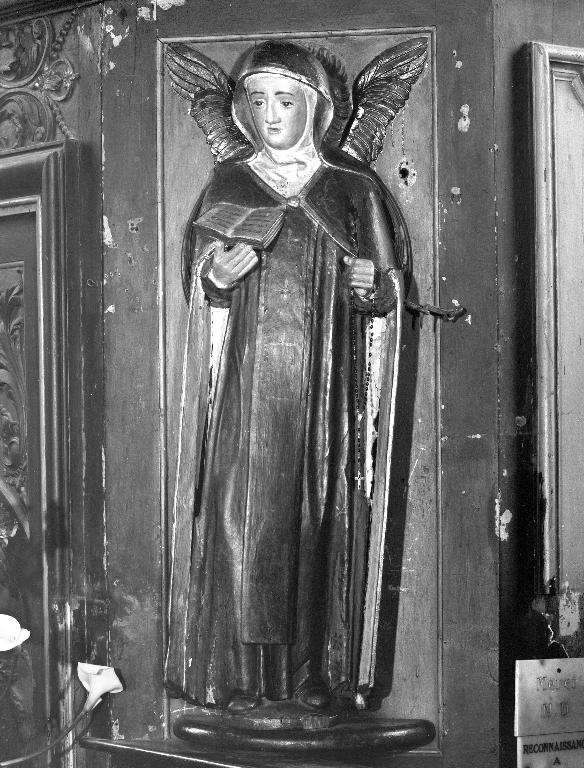 Statue  : Sainte Étheldrède 2, église paroissiale Sainte-Édiltrude (Tréflez)