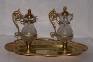 Paire 2 de Burettes et leur plateau