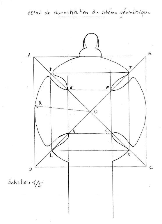 Croix de chemin : schéma réalisé par J. P. Ducouret en 1983