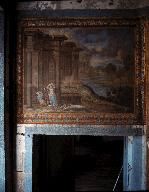 Ensemble de six peintures monumentales (deux dessus-de-porte, quatre peintures murales) : Scènes de la vie de Tobie, paysages, scènes champêtres, Maillé (Plounévez-Lochrist)