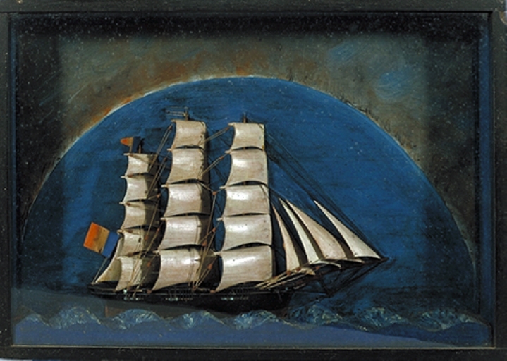 Maquette ex-voto de trois-mats goélette terre-neuva