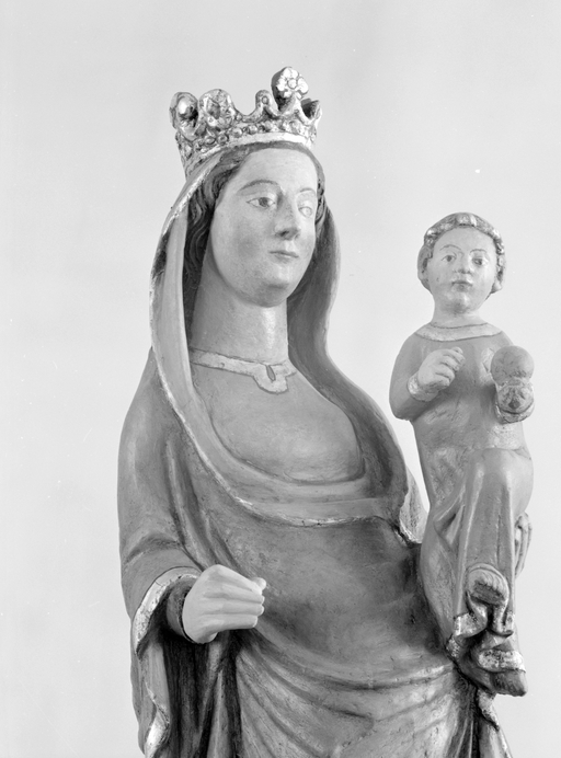 Statue (d'applique, petite nature) : Vierge à l'Enfant (1), église paroissiale Saint-Pierre Saint-Paul (Kergrist)