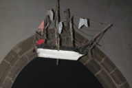 Maquette ex-voto suspendue : trois-mâts