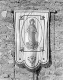 Bannière de procession : Ange gardien, Vierge, dite Notre Dame, église paroissiale Notre-Dame (Landavran)