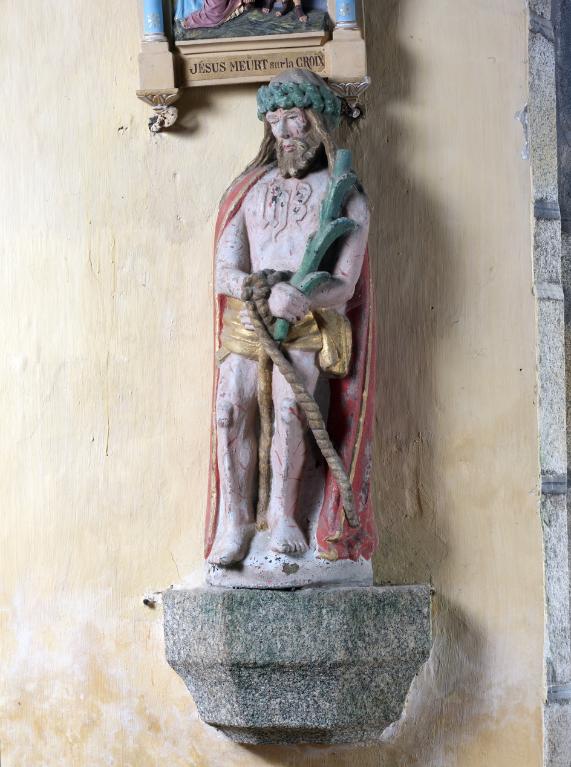 Statue : Christ aux outrages, Eglise Saint-Guévroc (Lanneuffret)