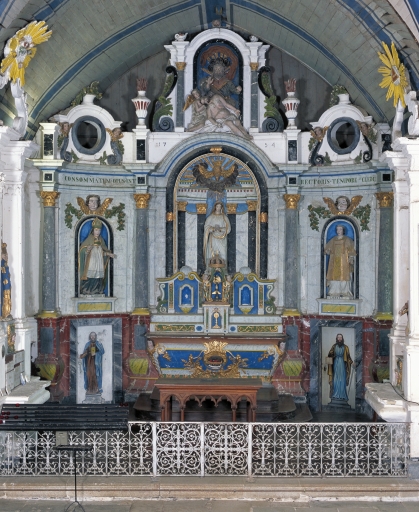 Ensemble autel, tabernacle, gradins d'autel, retable du maître-autel