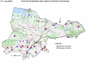 Les maisons, fermes et hameaux de la commune de Loqueffret