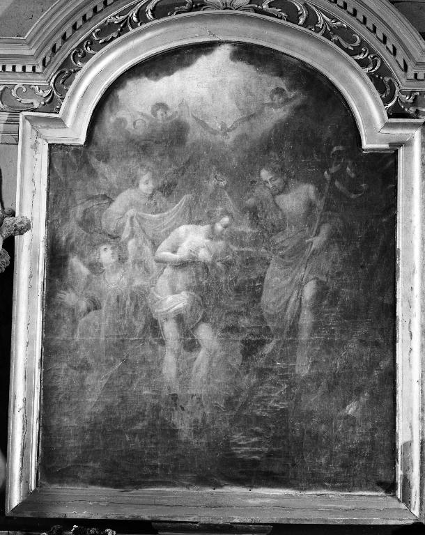 Tableau d'autel : Baptême du Christ, église paroissiale Sainte-Édiltrude (Tréflez)