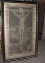 Estampe et cadre : christ en croix