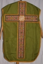 Ornement vert 3 : chasuble, bourse de corporal, étole, voile de calice