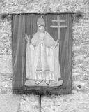 Bannière de procession : Saint Martin, Christ en croix, église paroissiale Saint-Ouen (La Chapelle-Erbrée)