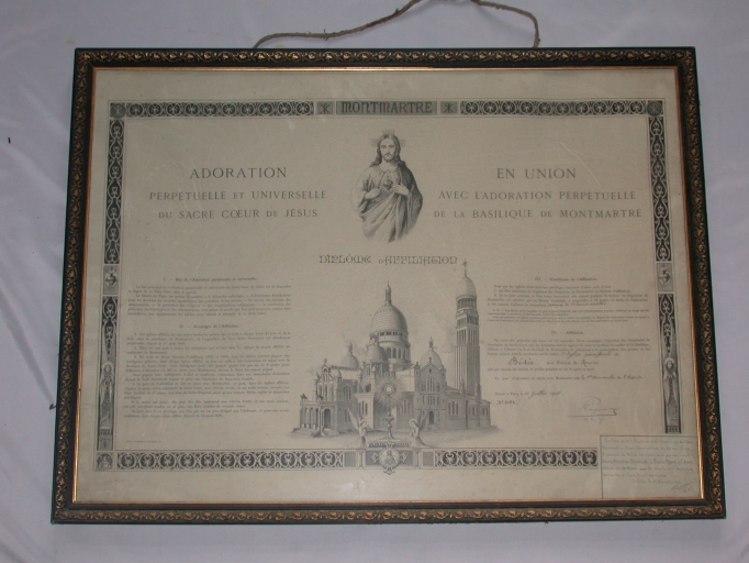 Estampe : Diplôme d'affiliation à l'oeuvre du voeu national