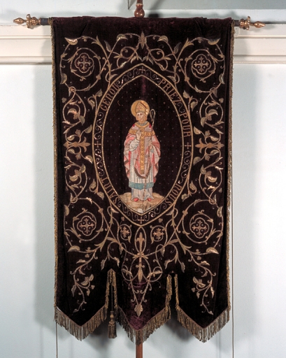 Bannière de procession paroissiale : saint Genou, Education de la Vierge