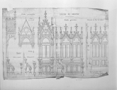 Ensemble de 4 stalles, 2 stalles à dais avec lambris de demi-revêtement