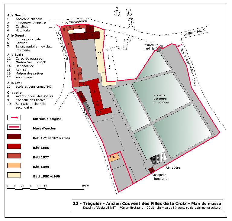 Couvent des Filles de la Croix puis des Soeurs du Christ, rue Saint-André (Tréguier)