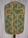 Ornement vert 1 : chasuble, étole, bourse de corporal, voile de calice et manipule