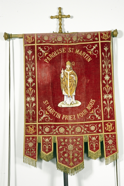 Bannière de procession : Saint Martin ; Saint Mathurin, église Saint-Martin (Saint-Martin-sur-Oust)