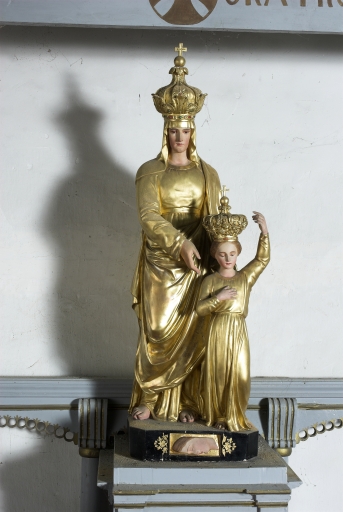 Groupe sculpté de l'Education de la Vierge