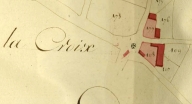 Croix de chemin dite croix de l'Hôpital, Voie communale n° 11 dite de l'Hôpital ; voie communale n° 4 dite du Content (Planguenoual fusionnée en Lamballe-Armor en 2019)