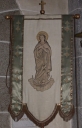 Paire de bannières de procession : Immaculée Conception, Sacré Coeur