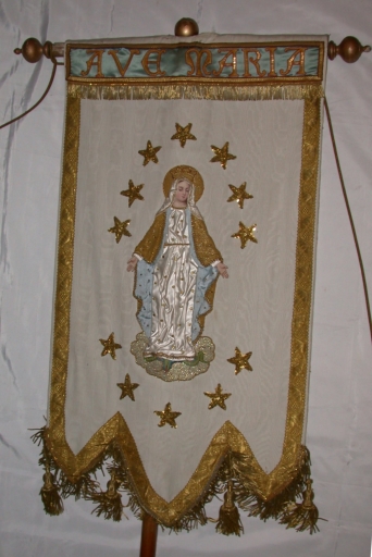 Bannière de procession : Immaculée Conception, Sainte Jeanne d'Arc