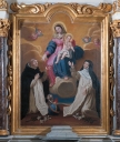 Tableau d'autel : Don du Rosaire à saint Dominique et à sainte Catherine