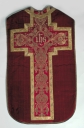 Ornement rouge 2 : chasuble, étole, bourse du corporal, manipule, voile du calice
