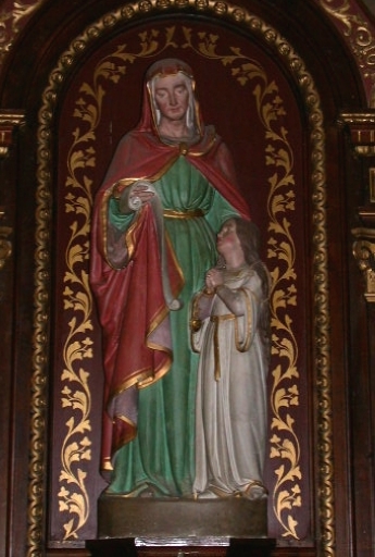 Groupe sculpté : Education de la Vierge