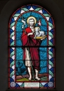 Verrière à personnages de la baie 15 : saint Jean-Baptiste (Guipry fusionnée en Guipry-Messac en 2016)