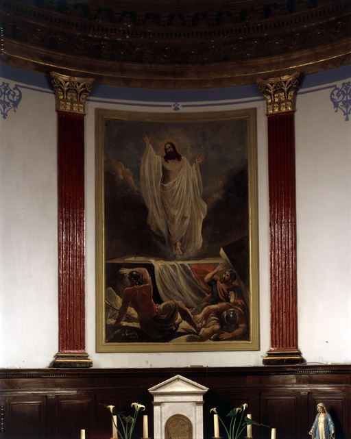 Peinture (6) : la), saint Marc, saint Matthieu, saint Luc, saint Jean, Immaculée Conception, église paroissiale Saint-Guérec (Cléguérec)