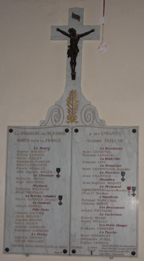 Tableau commémoratif des morts de la guerre de 1914-18