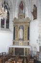 Ensemble de l'autel du Sacré Coeur : autel, tabernacle, 2 gradins d'autel, retable, 2 degrés d'autel