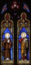 Ensemble de 2 verrières à personnages : Saint Hervé ; Saint Pierre ; Saint Clément ; Saint Cornély