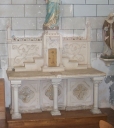 Ensemble de l'autel de la Vierge : autel, tabernacle, 3 gradins