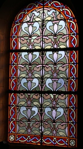 Ensemble des 5 verrières décoratives des baies 1 à 4 et 00 (Tressé fusionnée en Mesnil-Roc'h en 2019)