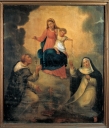 Tableau d'autel : Don du Rosaire à saint Dominique et à sainte Catherine