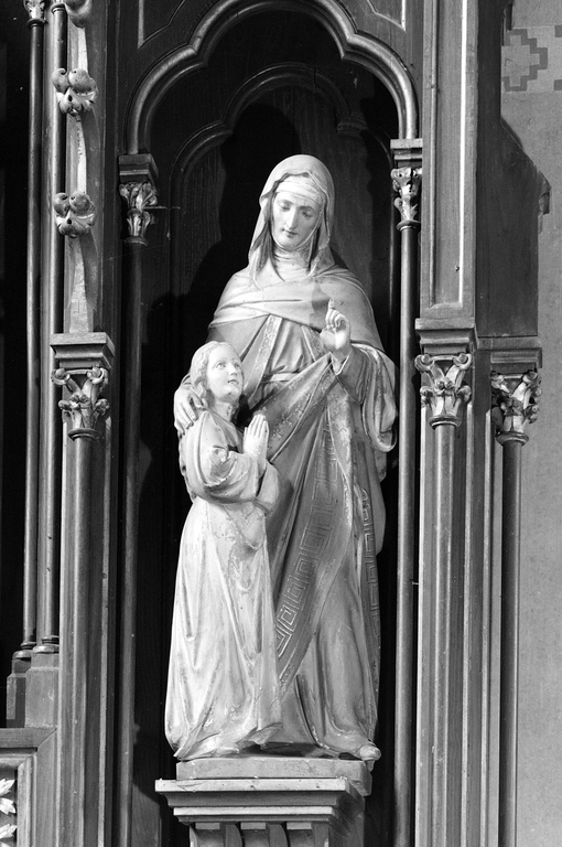Ensemble de trois statues : Groupe de Sainte Anne, Saint Joseph et Sacré-Coeur (Lécousse)