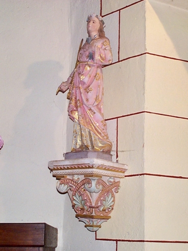 Statue : sainte Philomène ; socle