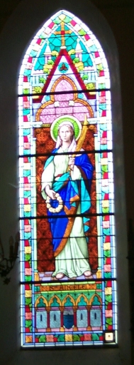 Verrière à personnage de la baie 3 : sainte Angèle