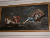 Ensemble de 4 dessus-de-porte : Nature morte, Paysage, Scène dans une cuisine, La déesse de la nuit