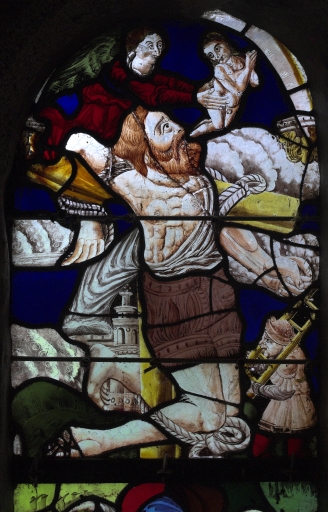 Verrière (maîtresse-vitre) : Le bon larron crucifié