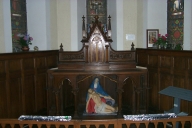 Ensemble du maître-autel : autel, tabernacle, gradin d'autel, 2 degrés d'autel