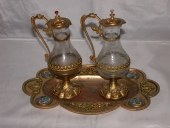 Paire 1 de burettes et leur plateau