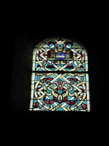 Ensemble des verrières du chœur (baies 100 à 108) : 9 verrières décoratives