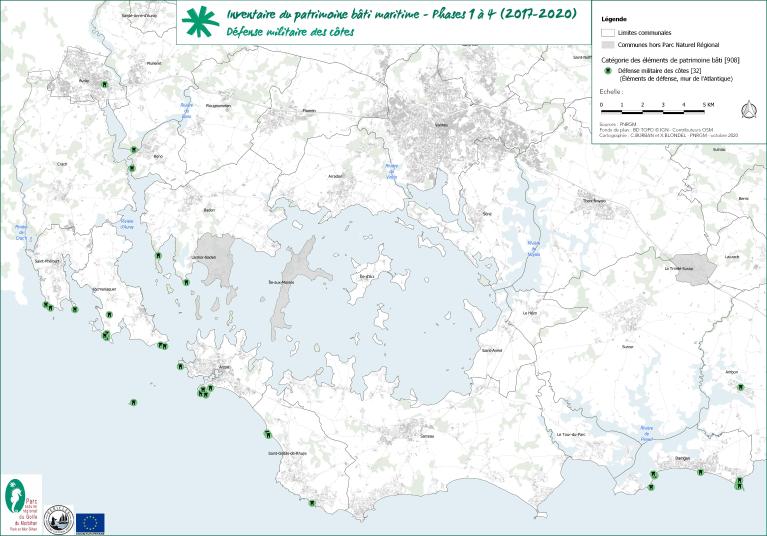 La défense militaire des côtes (Parc naturel régional du Golfe du Morbihan)