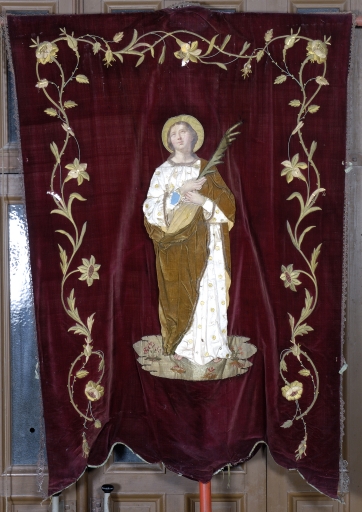 Bannière de procession paroissiale : Saint Joseph, Sainte Justine