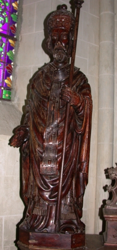 Deux statues : Saint Urbain et saint Benoît