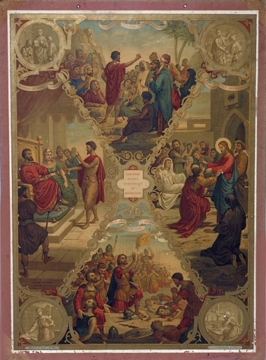 Ensemble de 6 estampes : Catéchisme en image