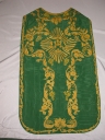Ornement vert : chasuble, étole et voile de calice