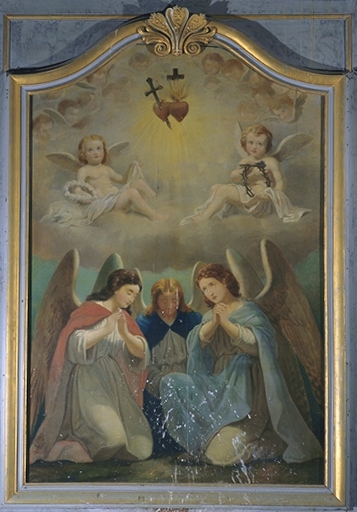 Tableau, cadre (tableau d'autel) : Adoration des anges